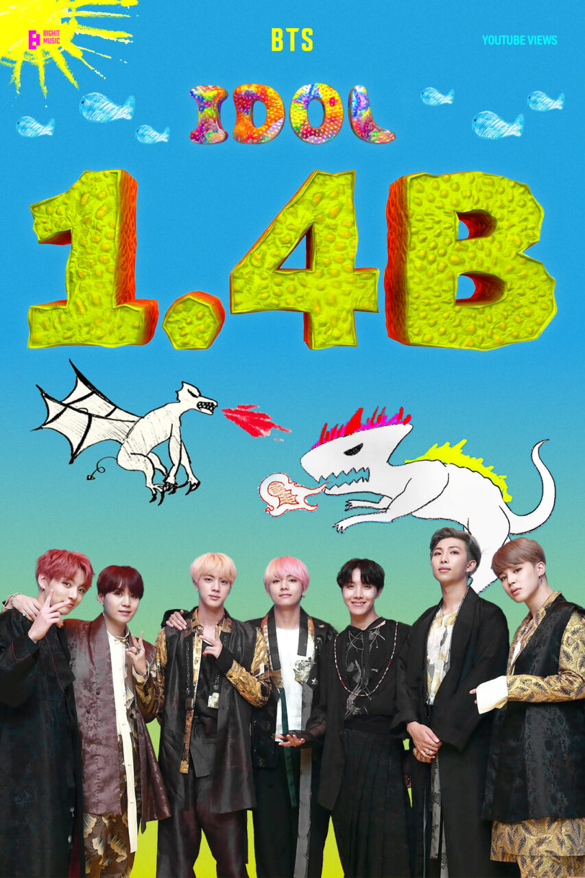 방탄소년단 리패키지 앨범 'IDOL' 뮤직비디오 14억 뷰 돌파